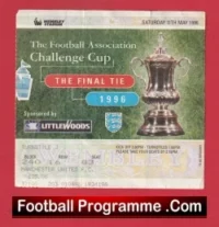 Manchester United v Liverpool 1996 – FA Cup Final Match Ticket