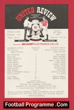 Manchester United v Newcastle United 1989 - Reserves Steve Bruce - football programme