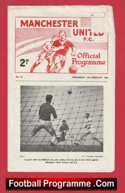Manchester United v Sheffield United 1964 - Reserves David Sadler - football programme