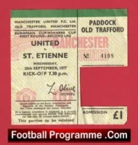 Manchester United v St Etienne 1977 – Old Trafford
