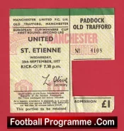 Manchester United v St Etienne 1977 – Old Trafford