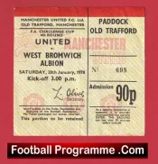 Manchester United v WBA 1978 – FA Cup Ticket 1970s