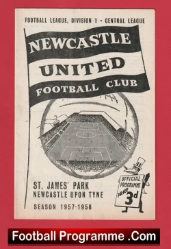 Newcastle United v Gwardia 1957 - Warsaw Poland Team - football programme
