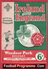 Northern Ireland v England 1958 + Bobby Charlton