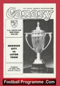 Norwich City v Luton Town 1983 – FA Youth Cup Semi Final 2nd Leg