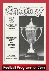 Norwich City v Luton Town 1983 – FA Youth Cup Semi Final 2nd Leg