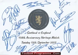 Scotland v England 2023 - Autographed Signed Card Sheet - football programme
