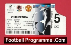 Sparta Prague v Manchester United 2004 - Football Ticket Czech - football memorabilia