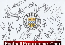 St Mirren Autographed Signed Club Crest Card Sheet - football programme