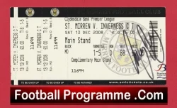 St Mirren v Inverness 2008 - Signed Autographed Football Ticket - football memorabilia