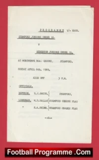 Stamford v Wyberton 1969 – Juniors Under 16 at Worthorpe Road