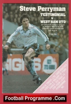 Steve Perryman Testimonial Benefit Match Tottenham Hotspur 1979 Signed - football programme
