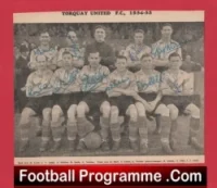 Torquay United Football Club Multi Autographed Signed Team Picture 1954 – 1955