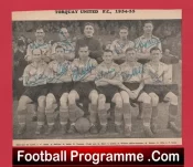 Torquay United Football Club Multi Autographed Signed Team Picture 1954 – 1955