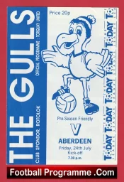 Torquay United v Aberdeen 1986 – Pre Season Friendly Match