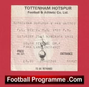 Tottenham Hotspur v Manchester United 1981 – Football Ticket