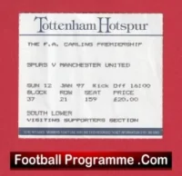 Tottenham Hotspur v Manchester United 1997 – Football Ticket