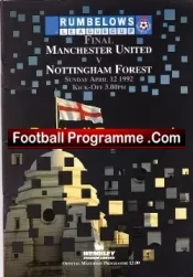 Manchester United v Nottingham Forest 1992 Cup Final Signed Ferguson +
