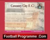 Coventry City v Manchester United 1999 – Match Ticket