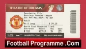 Manchester United v Manchester City 2009 – Ticket Man Utd