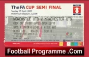 Manchester United v Newcastle United 2005 – FAC Semi Final Ticket Cardiff