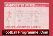 Manchester United v Bournemouth 1989 – Football Ticket