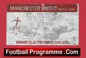 Manchester United v Oxford United 1989 – FA Cup Match Ticket
