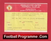 Manchester United v Leeds United 1990 – Match Ticket