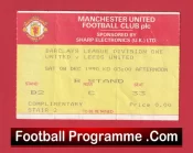 Manchester United v Leeds United 1990 – Match Ticket