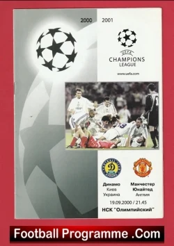  Dynamo Kyiv v Manchester United 2000 - Ukraine - Pirate Issue 7 Football Programme .COM Football Programmes Memorabilia