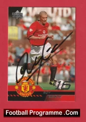Manchester United Roy Keane Autograph Signed Football Card Man Utd