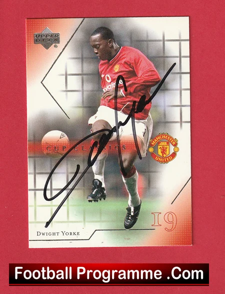 Manchester United Dwight Yorke Autograph Signed Football Card Man Utd - Image 2