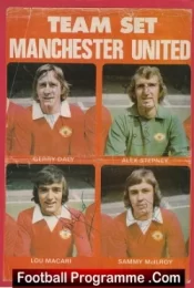 Manchester United Multi Signed Autographed Picture Daly Stepney Macari McIlroy