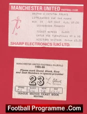 Manchester United v Crystal Palace 1987 – Match Ticket + Voucher
