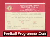 Manchester United v QPR 1991 – Match Ticket