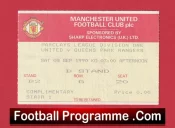 Manchester United v QPR 1991 – Match Ticket