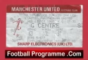 Manchester United v Rotherham United 1988 – Football Ticket