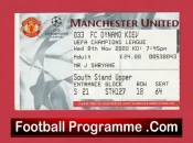 Manchester United v Dynamo Kiev 2000 – Football Ticket