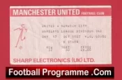 Manchester United v Norwich City 1987 – Match Ticket