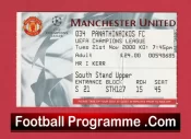 Manchester United v Panathinaikos 2000 – Football Match Ticket