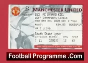 Manchester United v Dynamo Kiev 2000 – Match Ticket
