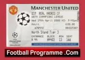 Manchester United v Real Madrid 2000 – Football Ticket