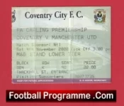 Coventry City v Manchester United 2000 – Football Ticket