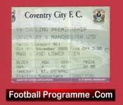 Coventry City v Manchester United 2000 – Football Ticket