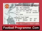Manchester United v PSV Eindhoven 2000 – Football Ticket Man Utd