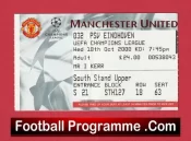 Manchester United v PSV Eindhoven 2000 – Football Ticket Man Utd
