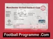 Manchester United v Juventus 1997 – Match Ticket