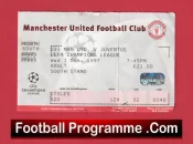 Manchester United v Juventus 1997 – Match Ticket