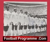 England Bobby Charlton + Francis Lee + 1970 Autograph Signed Picture