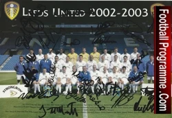  Leeds United Football Club Multi Autographed Card 1988 - 1990 Football Programme .COM Football Programmes Memorabilia